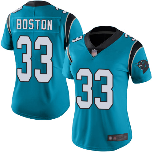 Carolina Panthers Limited Blue Women Tre Boston Alternate Jersey NFL Football #33 Vapor Untouchable->women nfl jersey->Women Jersey